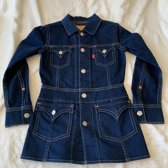 levi long denim jacket